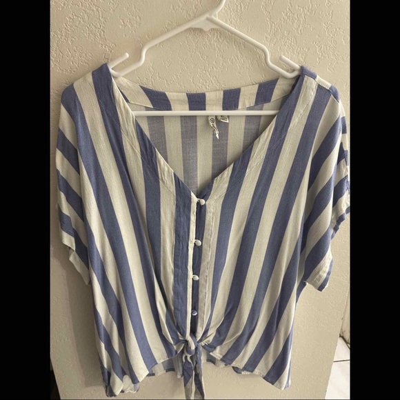 BLUE AND WHITE STRIPE SHIRT - Picture 1 of 2